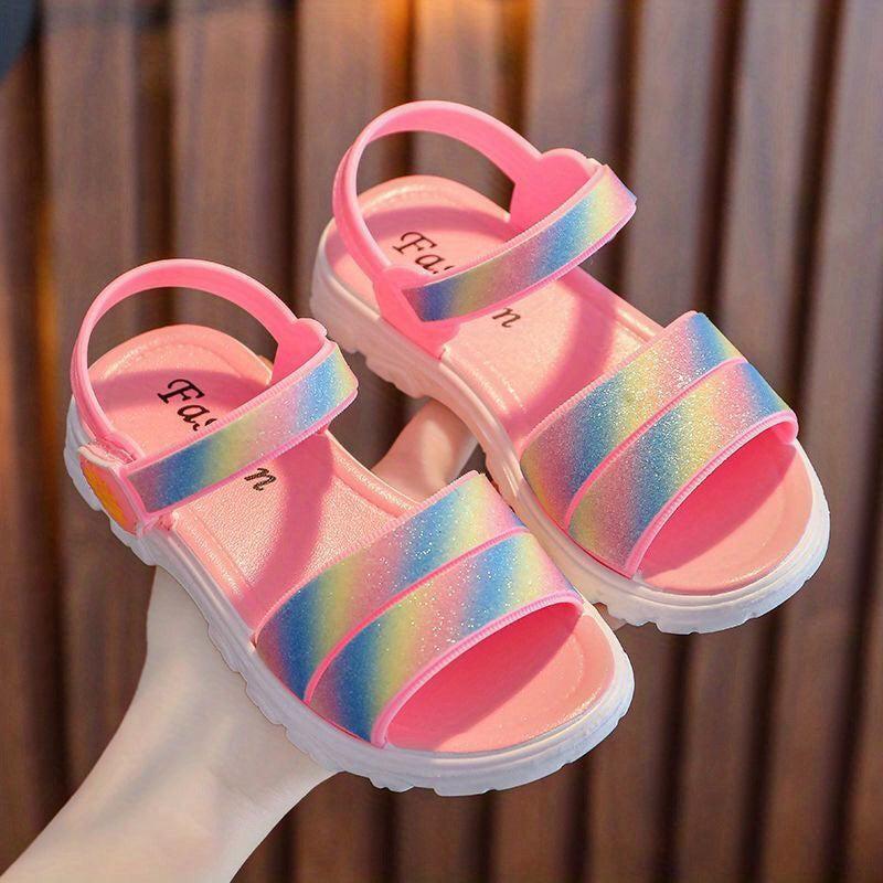 JIAGEYA Girls Sandals Lightweight Non Slip Comfy Summer Beach Shoes
