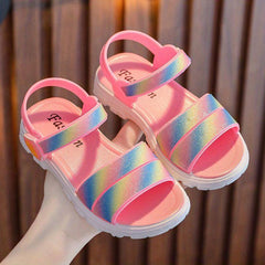 JIAGEYA Girls Sandals Lightweight Non Slip Comfy Summer Beach Shoes
