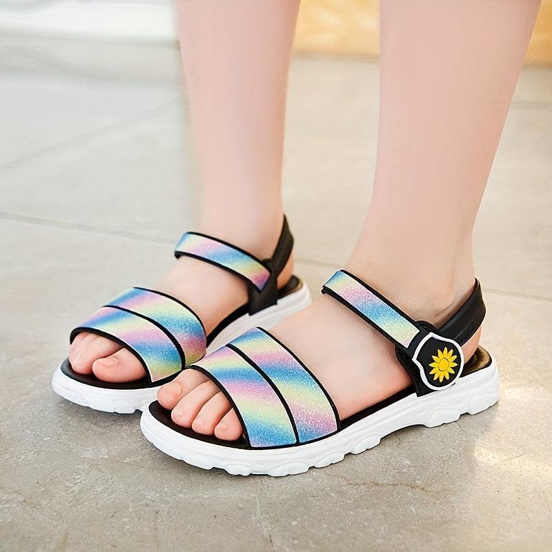 JIAGEYA Girls Sandals Lightweight Non Slip Comfy Summer Beach Shoes