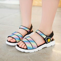 JIAGEYA Girls Sandals Lightweight Non Slip Comfy Summer Beach Shoes