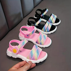 JIAGEYA Girls Sandals Lightweight Non Slip Comfy Summer Beach Shoes