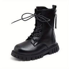 Girls Kids Lace Up Boots Non Slip Zipper Comfortable Indoor Outdoor