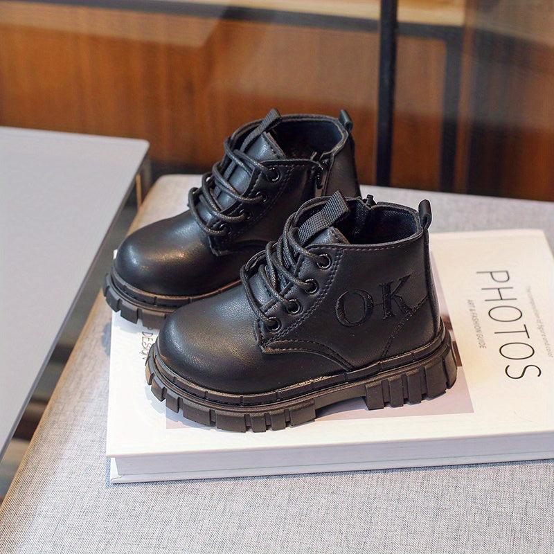 Girls Vintage Lace-Up Ankle Boots Non-Slip Comfortable Shoes