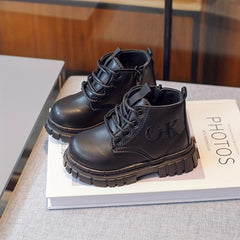 Girls Vintage Lace-Up Ankle Boots Non-Slip Comfortable Shoes