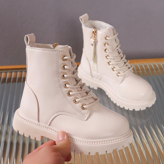 Girls' Zipper Boots with Fleece Lining for Autumn/Winter