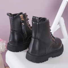Girls' Zipper Boots with Fleece Lining for Autumn/Winter