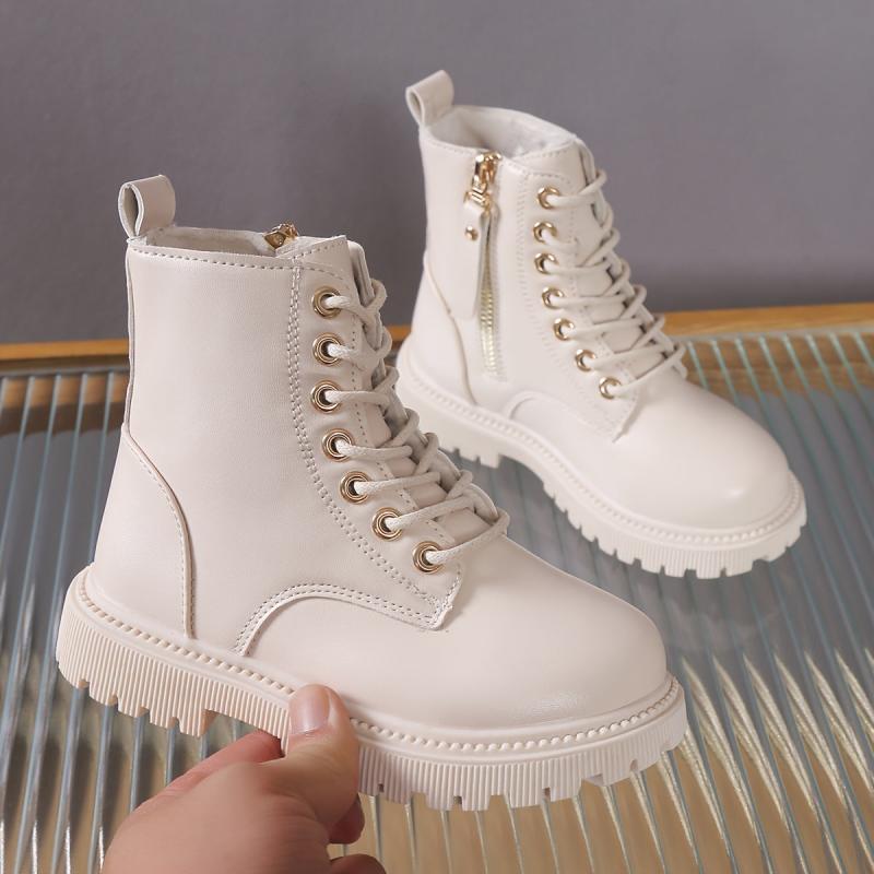 Girls' Zipper Boots with Fleece Lining for Autumn/Winter