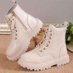 Girls' Zipper Boots with Fleece Lining for Autumn/Winter