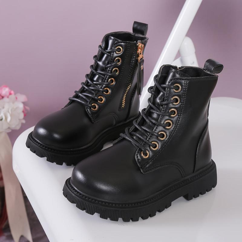 Girls' Zipper Boots with Fleece Lining for Autumn/Winter
