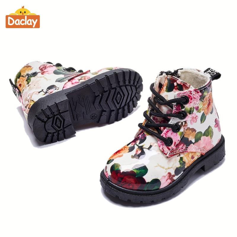 Daclay Soft Warm Fleece Boots W/Zipper For Girls Lightweight Non Slip Boots