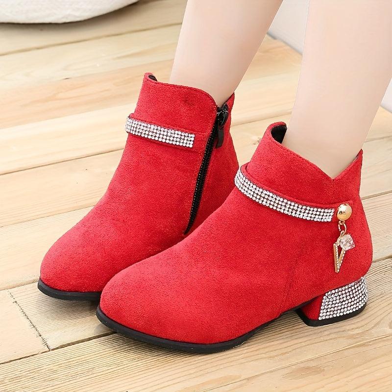 Rhinestone Girl's Boots Non slip Wear resistant