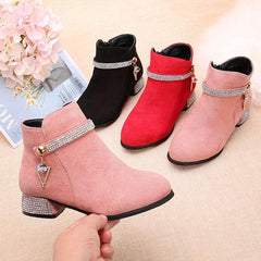 Rhinestone Girl's Boots Non slip Wear resistant