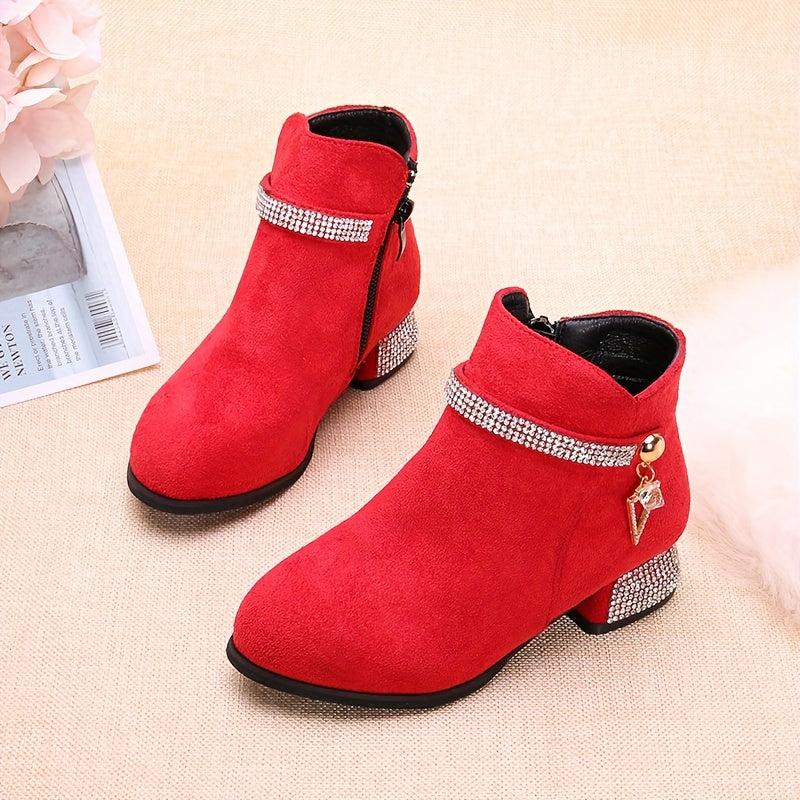 Rhinestone Girl's Boots Non slip Wear resistant