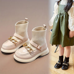 Girls Kids Ankle Boots with Sock Non Slip Comfortable Boots