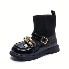 Girls Kids Ankle Boots with Sock Non Slip Comfortable Boots