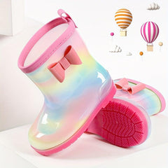 Girl's PVC Rain Boots Slip On Non slip Waterproof Comfy Rain Shoes