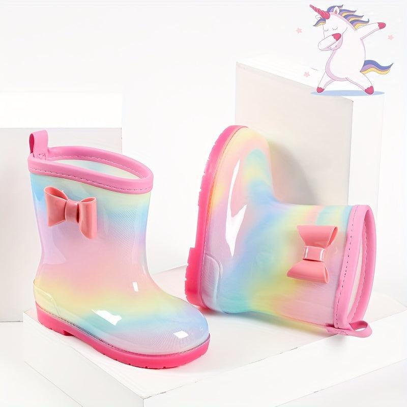 Girl's PVC Rain Boots Slip On Non slip Waterproof Comfy Rain Shoes