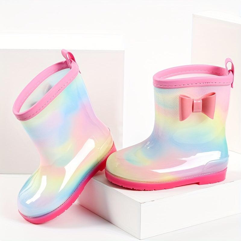 Girl's PVC Rain Boots Slip On Non slip Waterproof Comfy Rain Shoes
