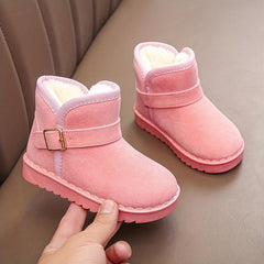 Girls' Cozy Slip-On Snow Boots with Fleece Lining
