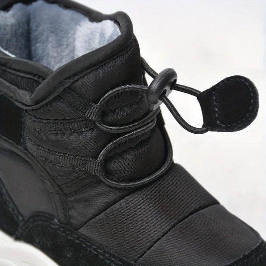 Girls Soft Fleece Snow Boots, Anti-Slip Drawstring, Winter Outdoor