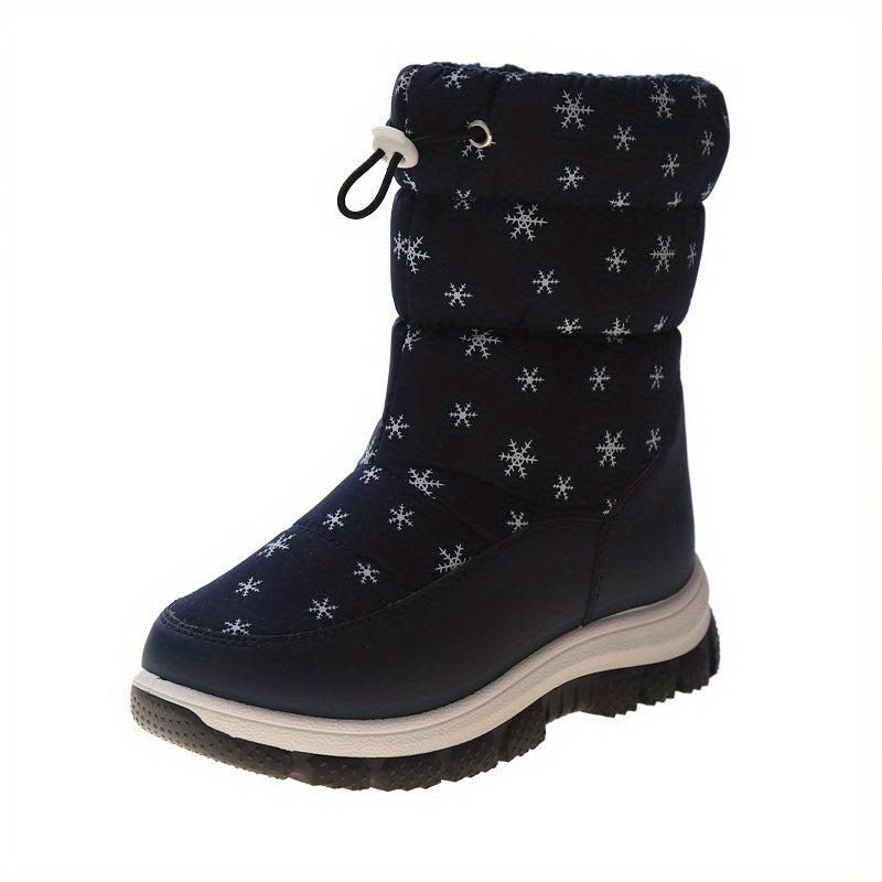 Girl's High Top Snow Boots Warm Fleece Cozy Non-Slip Boots