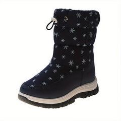 Girl's High Top Snow Boots Warm Fleece Cozy Non-Slip Boots