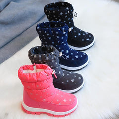 Girl's High Top Snow Boots Warm Fleece Cozy Non-Slip Boots