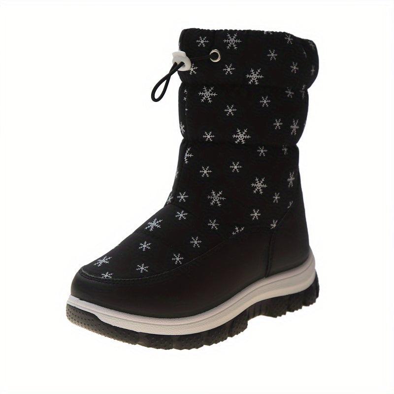Girl's High Top Snow Boots Warm Fleece Cozy Non-Slip Boots