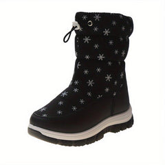 Girl's High Top Snow Boots Warm Fleece Cozy Non-Slip Boots