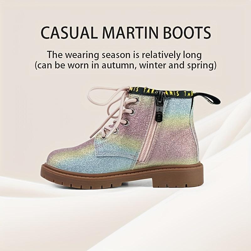 TARANIS Girls Ankle Boots with Zipper Lightweight Non Slip Boots