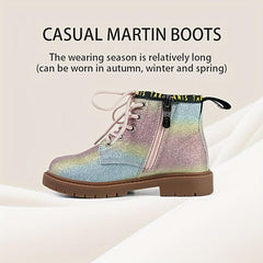 TARANIS Girls Ankle Boots with Zipper Lightweight Non Slip Boots