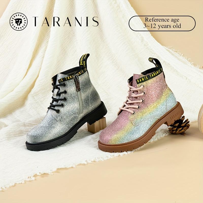 TARANIS Girls Ankle Boots with Zipper Lightweight Non Slip Boots