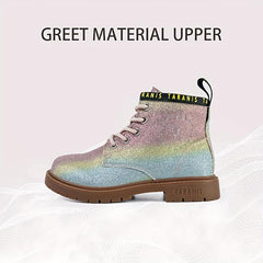 TARANIS Girls Ankle Boots with Zipper Lightweight Non Slip Boots