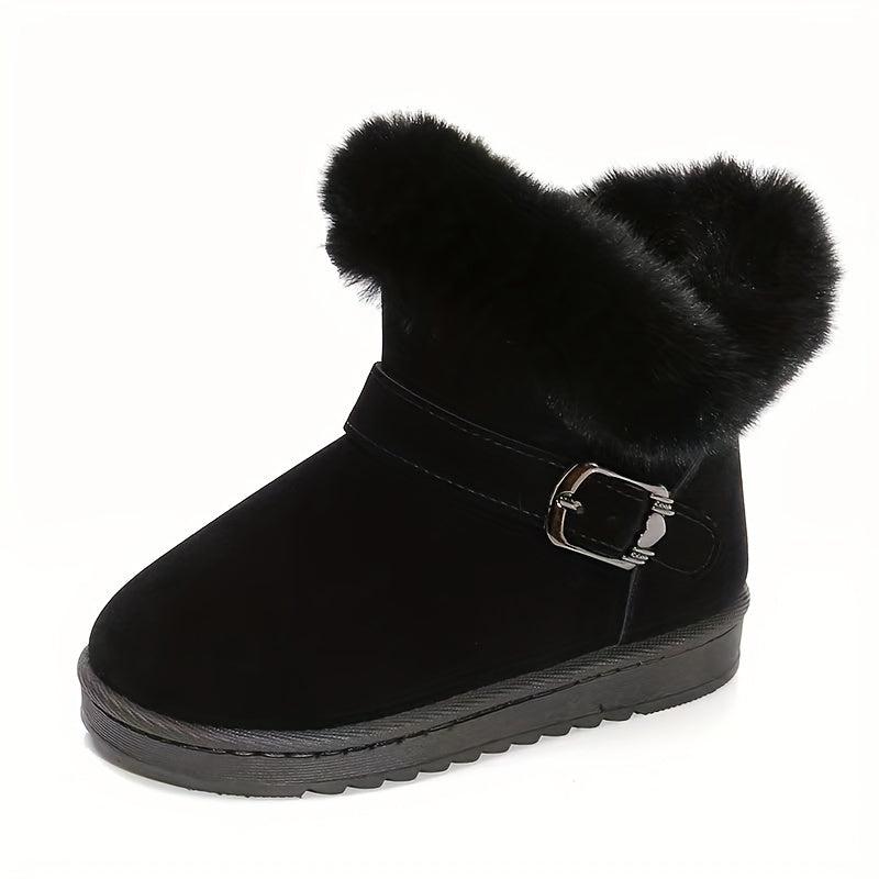 Girls' Slip On Snow Boots Soft & Warm Fleece Indoor Outdoor Walking