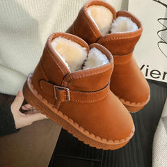 Vintage Snow Boots For Girls Soft Warm Plus Fleece Outdoor Walking Hiking Winter