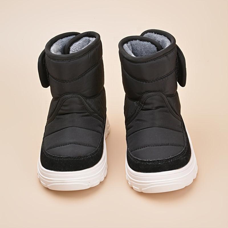 Girl's Solid Snow Boots Warm Fleece Cozy Ankle Boots