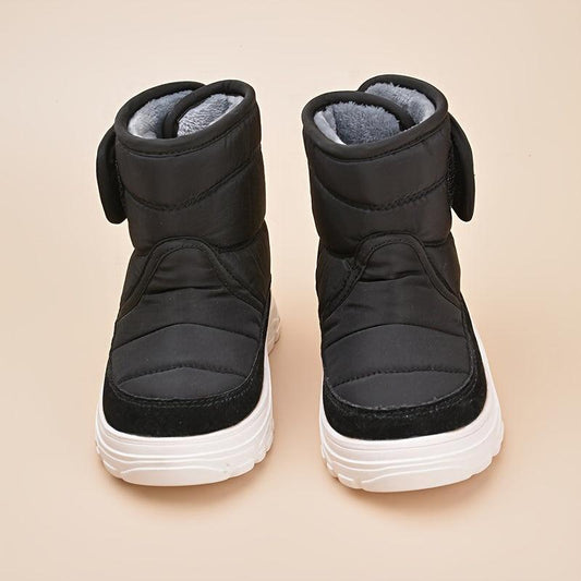Girl's Solid Snow Boots Warm Fleece Cozy Ankle Boots