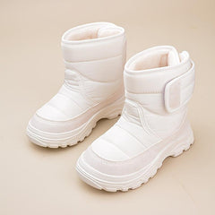Girl's Solid Snow Boots Warm Fleece Cozy Ankle Boots
