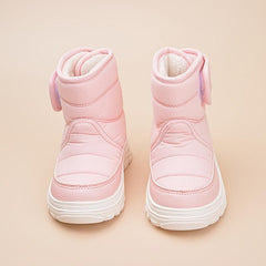 Girl's Solid Snow Boots Warm Fleece Cozy Ankle Boots