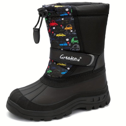 Girl's Snow Boots Warm Fleece Cozy Non slip Ankle Boots