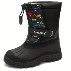 Girl's Snow Boots Warm Fleece Cozy Non slip Ankle Boots