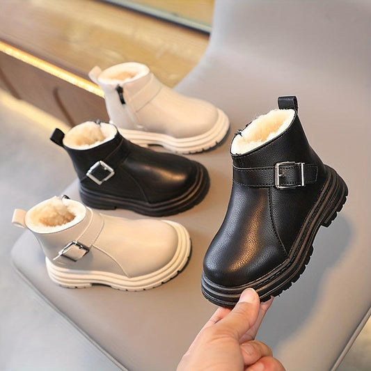 Vintage Zipper Boots for Girls Plus Fleece Lined Soft Warm Comfortable Boots