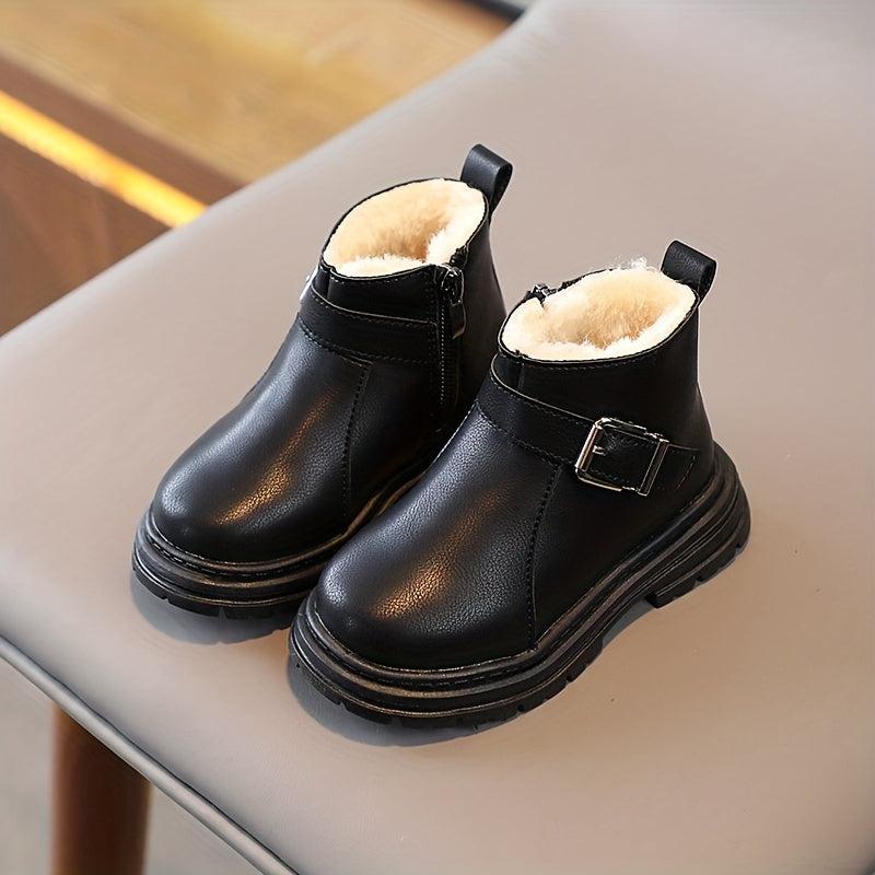 Vintage Zipper Boots for Girls Plus Fleece Lined Soft Warm Comfortable Boots