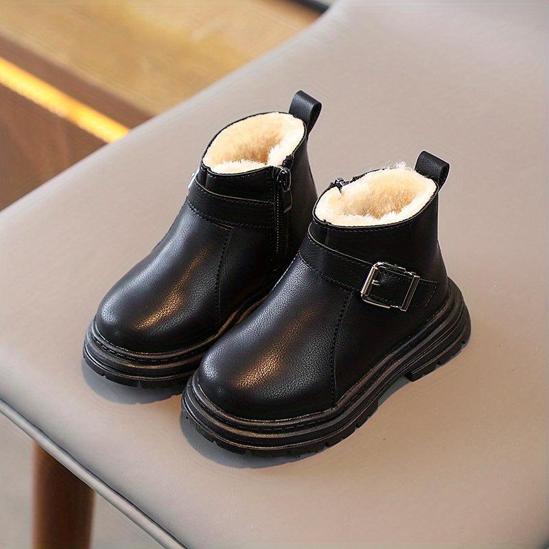 Vintage Zipper Boots for Girls Plus Fleece Lined Soft Warm Comfortable Boots