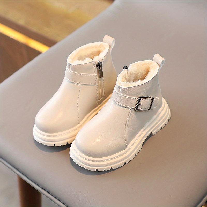 Vintage Zipper Boots for Girls Plus Fleece Lined Soft Warm Comfortable Boots