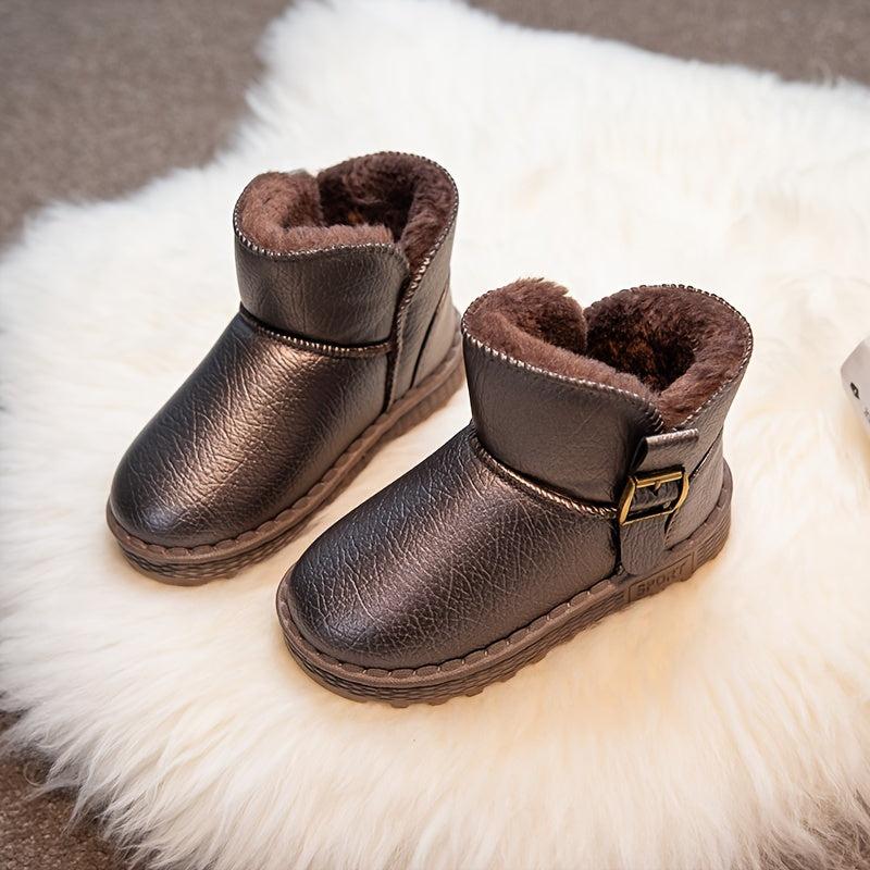 Girls' Warm Snow Boots Soft Fleece Lined Outdoor Winter Shoes