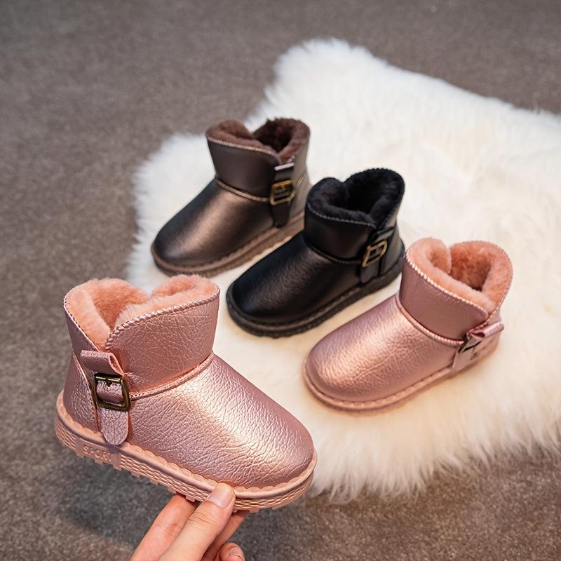 Girls' Warm Snow Boots Soft Fleece Lined Outdoor Winter Shoes
