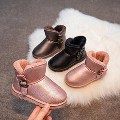Girls' Warm Snow Boots Soft Fleece Lined Outdoor Winter Shoes