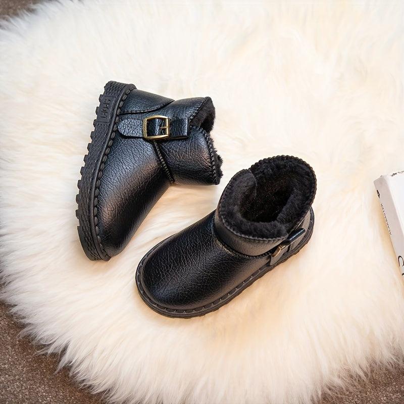 Girls' Warm Snow Boots Soft Fleece Lined Outdoor Winter Shoes
