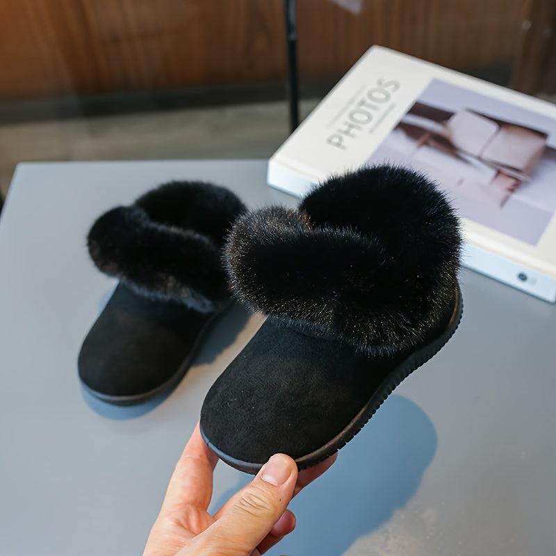Girls' Furry Snow Boots Soft Warm Plus Fleece Boots for Outdoor Walks